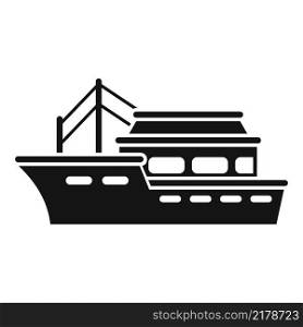 Water fish boat icon simple vector. Sea ship. Marine catch fish. Water fish boat icon simple vector. Sea ship