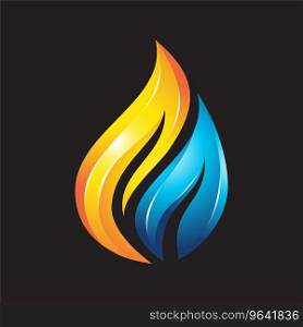 Water flame colorful logo Royalty Free Vector Image