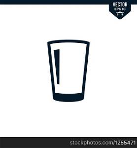 Water Glass icon collection in glyph style, solid color vector