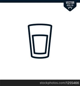 Water Glass icon collection in outlined or line art style, editable stroke vector