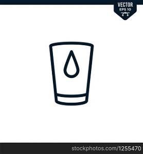 Water Glass icon collection in outlined or line art style, editable stroke vector