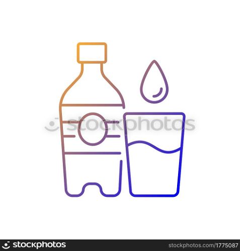 Water gradient linear vector icon. Hydration for fitness. Mineral aqua. Water bottle to prevent dehydration. Thin line color symbols. Modern style pictogram. Vector isolated outline drawing. Water gradient linear vector icon