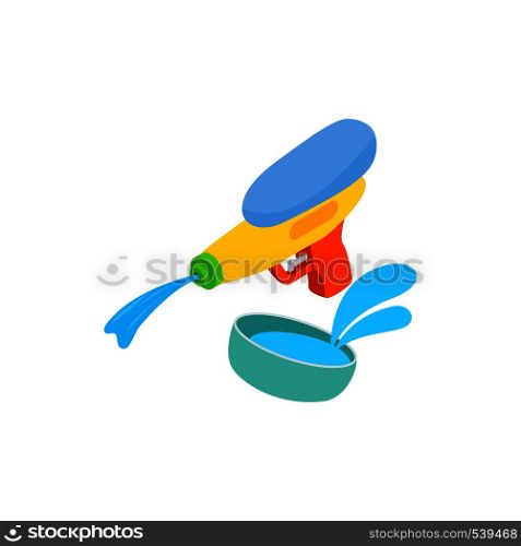Water gun for Songkran Festival icon in isometric 3d style isolated on white background. Water gun Songkran Festival icon, isometric 3d
