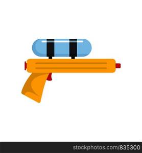 Water gun pistol icon. Flat illustration of water gun pistol vector icon for web isolated on white. Water gun pistol icon, flat style