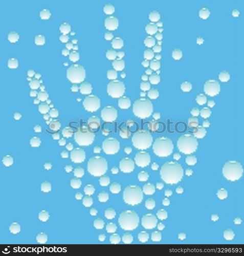 water hand, abstract composition; vector art illustration