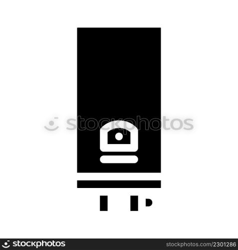 water heater glyph icon vector. water heater sign. isolated contour symbol black illustration. water heater glyph icon vector illustration