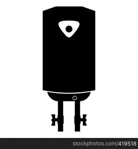 Water heater or boiler black simple icon on a white background. Water heater or boiler