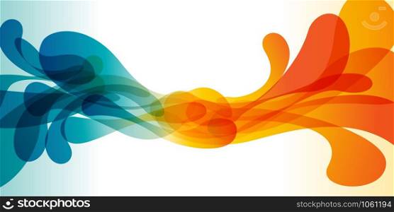 Water hot and cold. Domestic heating and cooling. Vector abstract background. Header and banner.