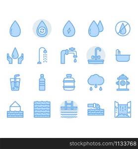 Water icon and symbol set
