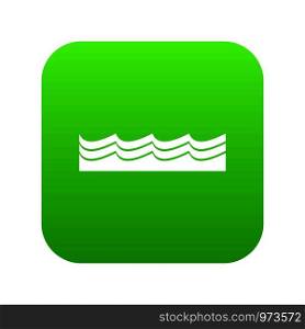 Water icon digital green for any design isolated on white vector illustration. Water icon digital green