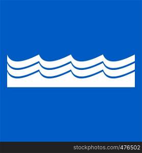Water icon white isolated on blue background vector illustration. Water icon white