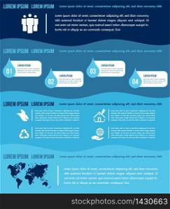Water infographics elements template with charts and diagrams step by step.Ecology organic nature vector business template for presentation.