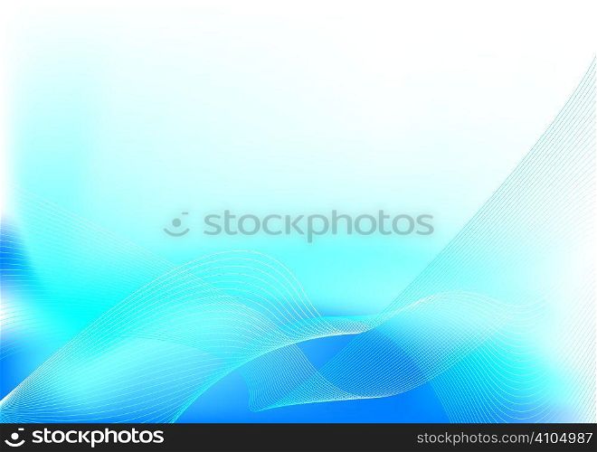 Water inspired flowing background in blue and white
