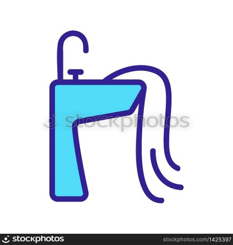 water leak due to faucet icon vector. water leak due to faucet sign. color symbol illustration. water leak due to faucet icon vector outline illustration