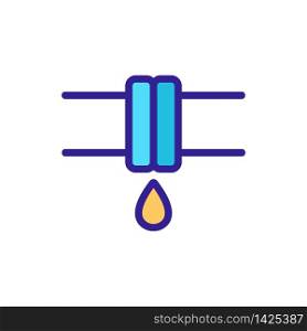 water leaking in pipe icon vector. water leaking in pipe sign. color symbol illustration. water leaking in pipe icon vector outline illustration