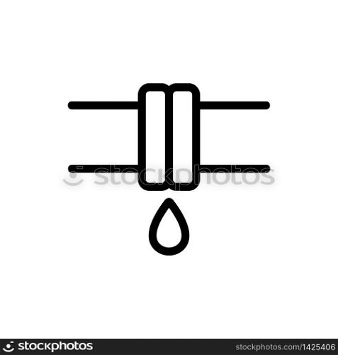 water leaking in pipe icon vector. water leaking in pipe sign. isolated contour symbol illustration. water leaking in pipe icon vector outline illustration