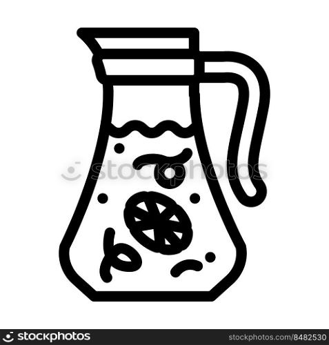 water lemon drink line icon vector. water lemon drink sign. isolated contour symbol black illustration. water lemon drink line icon vector illustration