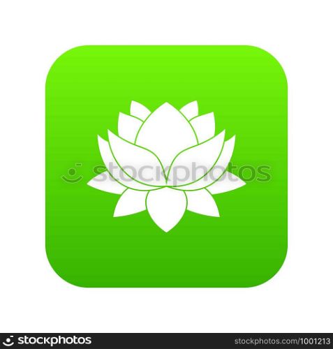 Water lily flower icon digital green for any design isolated on white vector illustration. Water lily flower icon digital green