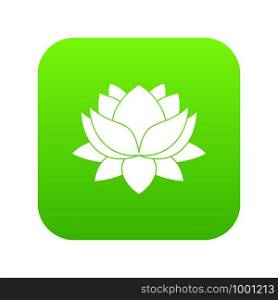 Water lily flower icon digital green for any design isolated on white vector illustration. Water lily flower icon digital green