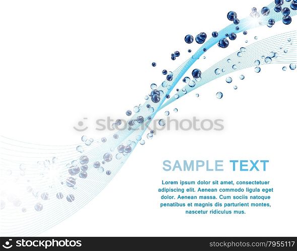 Water lines concept design with bubbles and copy-space.