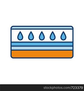 Water mattress color icon. Waterbed. Flotation mattress. Bedding. Isolated vector illustration. Water mattress color icon