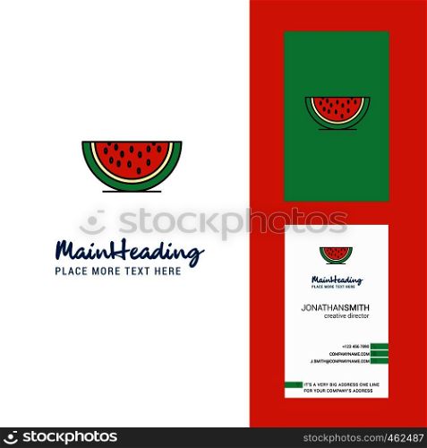 Water melon Creative Logo and business card. vertical Design Vector