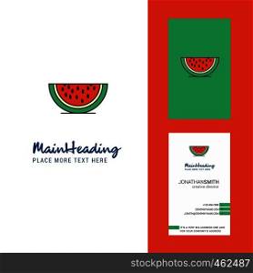 Water melon Creative Logo and business card. vertical Design Vector