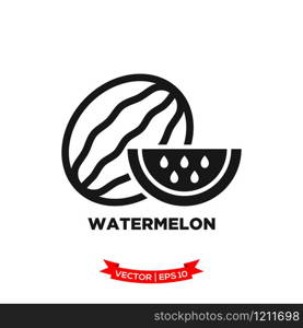 water melon icon vector logo template