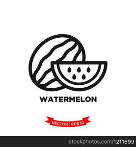 water melon icon vector logo template