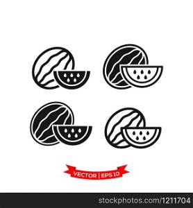 water melon icon vector logo template