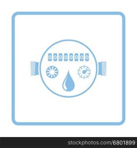 Water meter icon. Blue frame design. Vector illustration.