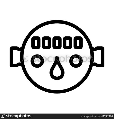 Water Meter Icon. Bold outline design with editable stroke width. Vector Illustration.