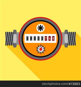 Water meter icon. Flat illustration of water meter vector icon for web design. Water meter icon, flat style