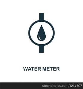 Water Meter icon. Monochrome style design from measurement collection. UX and UI. Pixel perfect water meter icon. For web design, apps, software, printing usage.. Water Meter icon. Monochrome style design from measurement icon collection. UI and UX. Pixel perfect water meter icon. For web design, apps, software, print usage.