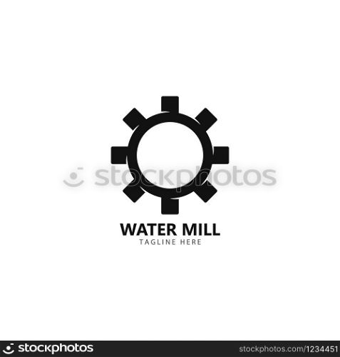 Water mill logo vector icon concept illustration design