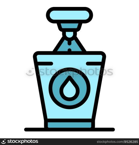 Water mineral glass icon outline vector. Gallon cooler. Company office color flat. Water mineral glass icon vector flat