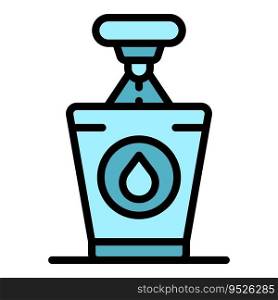 Water mineral glass icon outline vector. Gallon cooler. Company office color flat. Water mineral glass icon vector flat