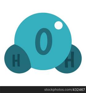 Water molecule icon flat isolated on white background vector illustration. Water molecule icon isolated