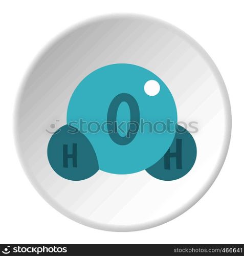 Water molecule icon in flat circle isolated on white background vector illustration for web. Water molecule icon circle