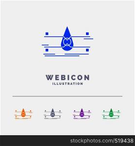 water, Monitoring, Clean, Safety, smart city 5 Color Glyph Web Icon Template isolated on white. Vector illustration. Vector EPS10 Abstract Template background