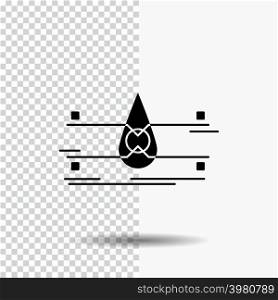 water, Monitoring, Clean, Safety, smart city Glyph Icon on Transparent Background. Black Icon