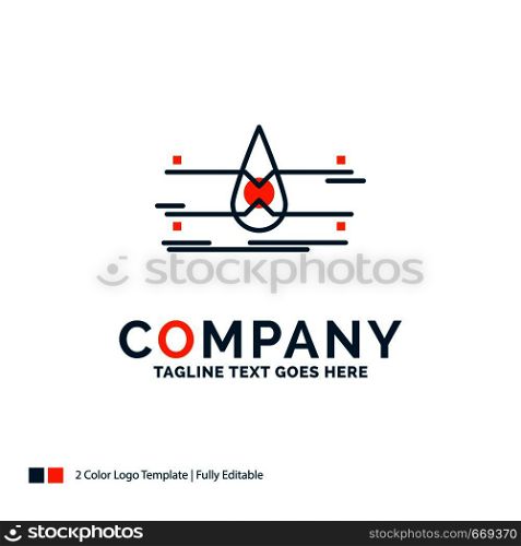 water, Monitoring, Clean, Safety, smart city Logo Design. Blue and Orange Brand Name Design. Place for Tagline. Business Logo template.