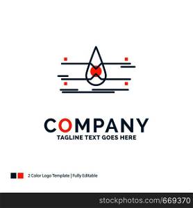 water, Monitoring, Clean, Safety, smart city Logo Design. Blue and Orange Brand Name Design. Place for Tagline. Business Logo template.