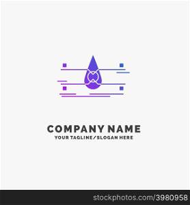water, Monitoring, Clean, Safety, smart city Purple Business Logo Template. Place for Tagline.