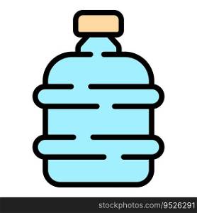 Water office bottle icon outline vector. Service delivery. Company drink color flat. Water office bottle icon vector flat