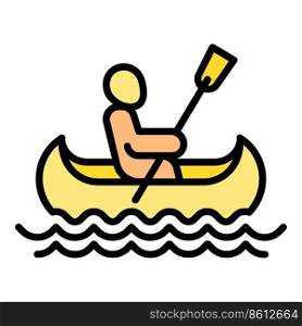 Water paddle icon outline vector. Canoe boat. Action raft. Water paddle icon outline vector. Canoe boat