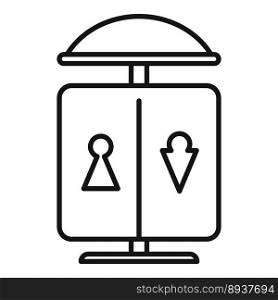 Water park shower icon outline vector. Aqua tool. Summer aquatic. Water park shower icon outline vector. Aqua tool