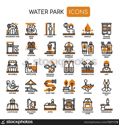 Water Park , Thin Line and Pixel Perfect Icons