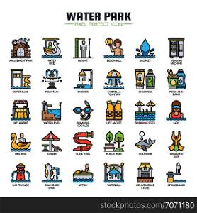 Water Park , Thin Line and Pixel Perfect Icons
