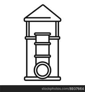 Water park tube tower icon outline vector. Aqua waterpark. Summer vacation. Water park tube tower icon outline vector. Aqua waterpark